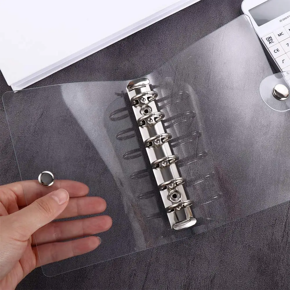School A4/A5/A6/A7 Transparent Plastic Clip File Planner Notebook Loose Leaf Ring Binder