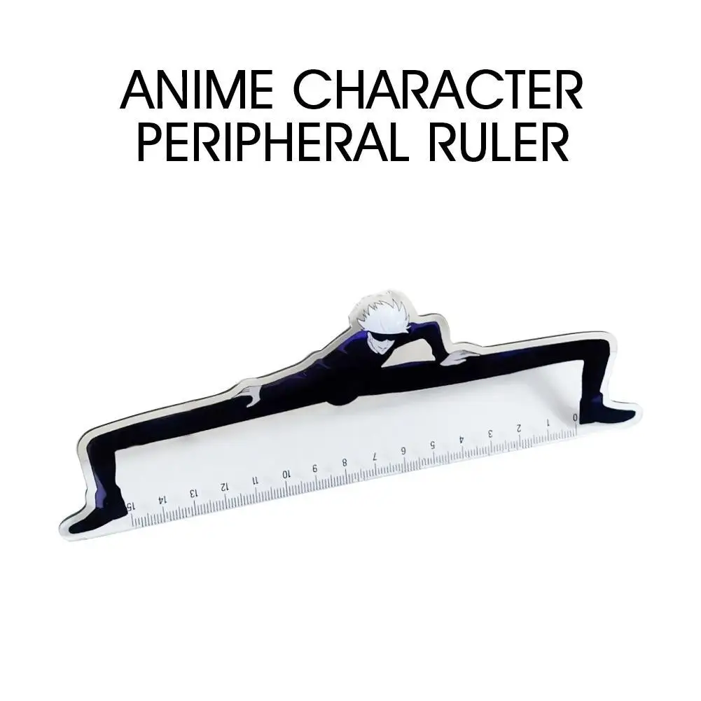 15cm Jujutsu Kaisen Student Straight Ruler Gojo And Geto Japanese Anime Surrounding Kawaii Stationery Supplies Transparent Ruler