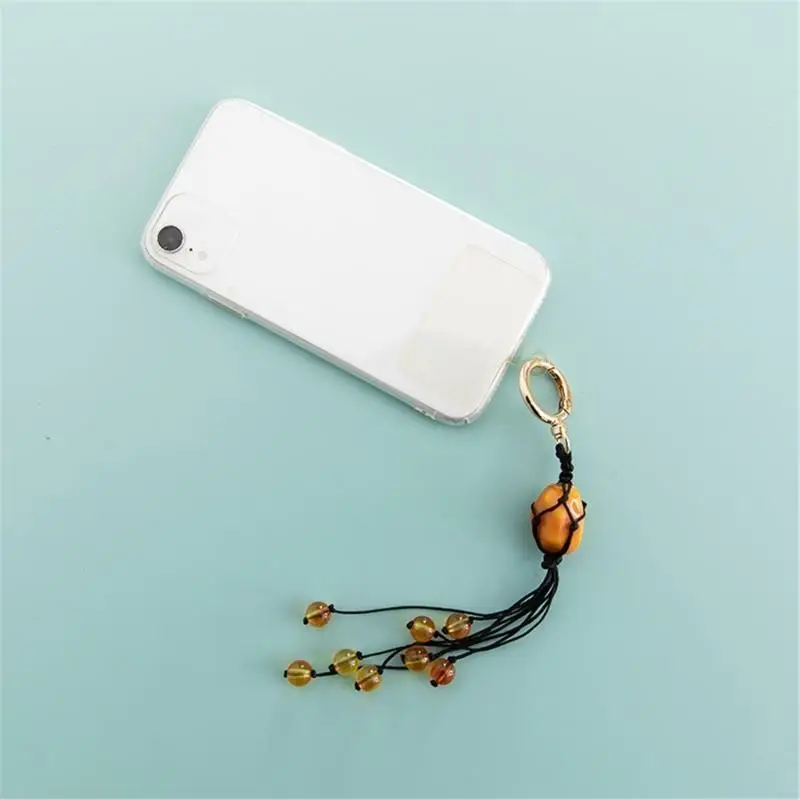 87HC Practical Handwoven Charm Embellished With Natural Color Stones Ornament