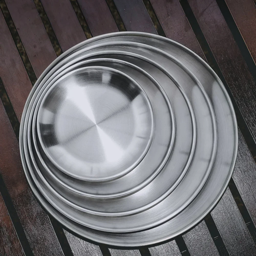 Outdoor Pan Metal Plates For Camping Eating Plate Many Specifications Small Frying Pan Stainless Steel