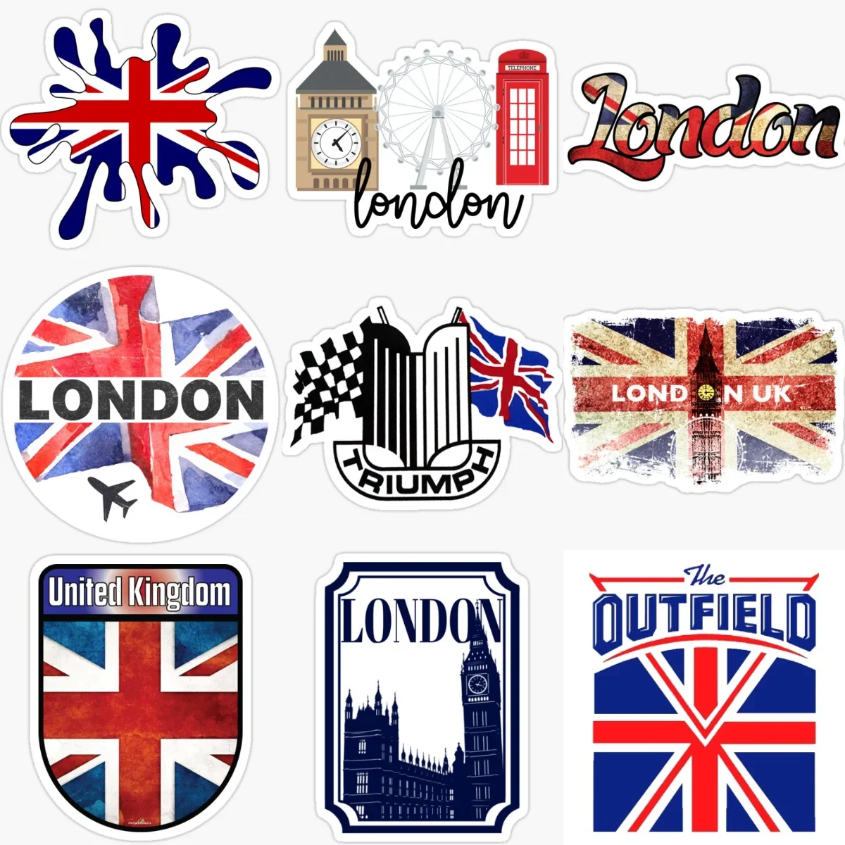 

UK Britain London England United Kingdom Flag Creative Stickers for Car Bicycle Motorcycle Fridge Wall Decoration Accessories