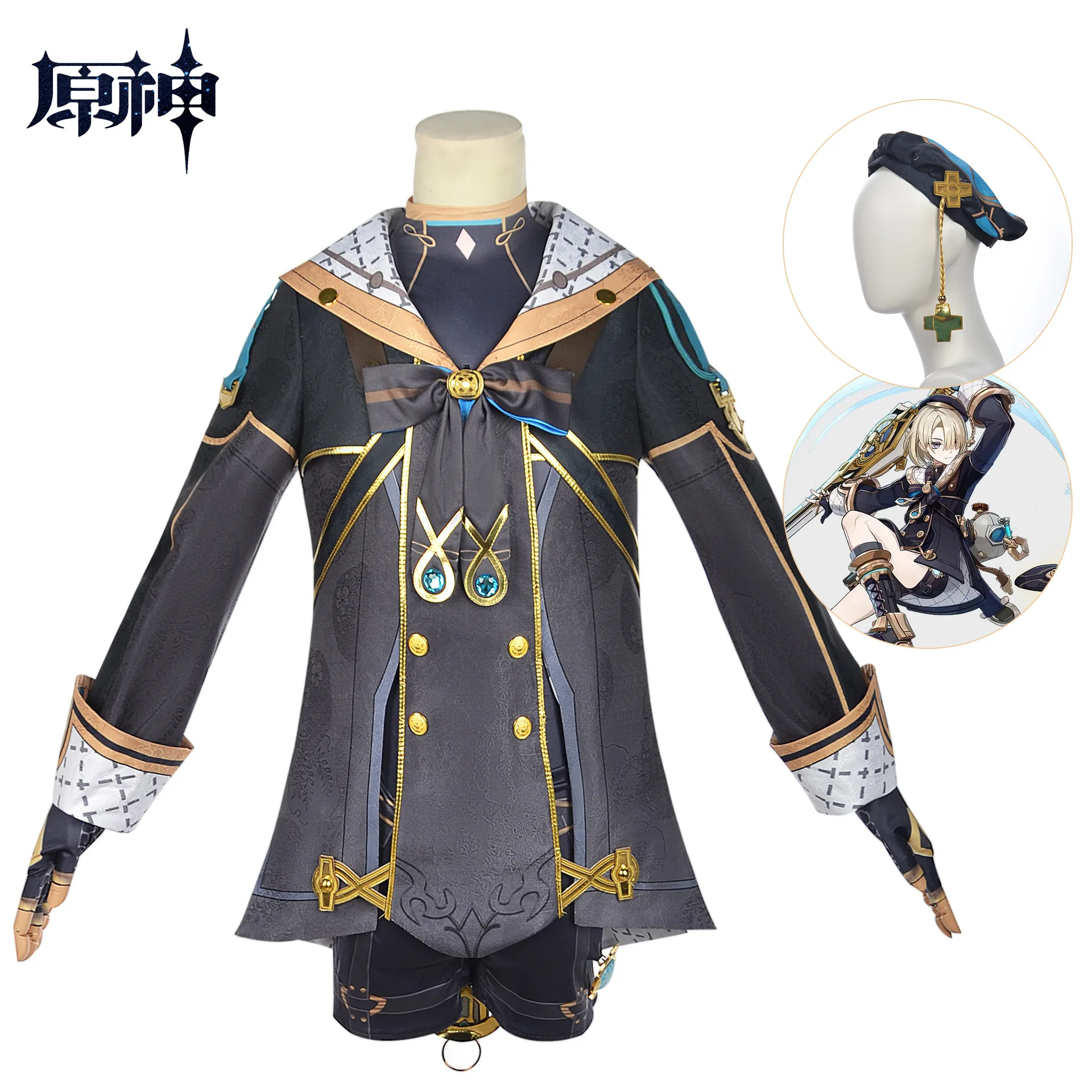 Freminet Cosplay Kostüm Genshin Impact Karneval Uniform Perücke Anime Halloween Kostüme Frauen Spiel