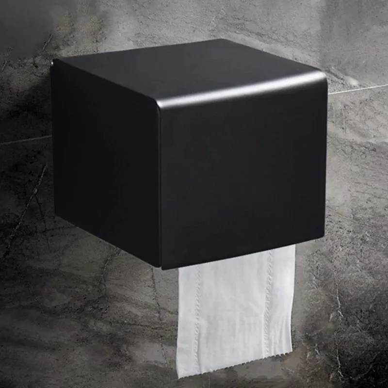 

Toilet Paper Holder Wall Mounted Creative Modern Metal Easy to Install Bathroom Tissue Box for Living Room Bedroom Bathroom