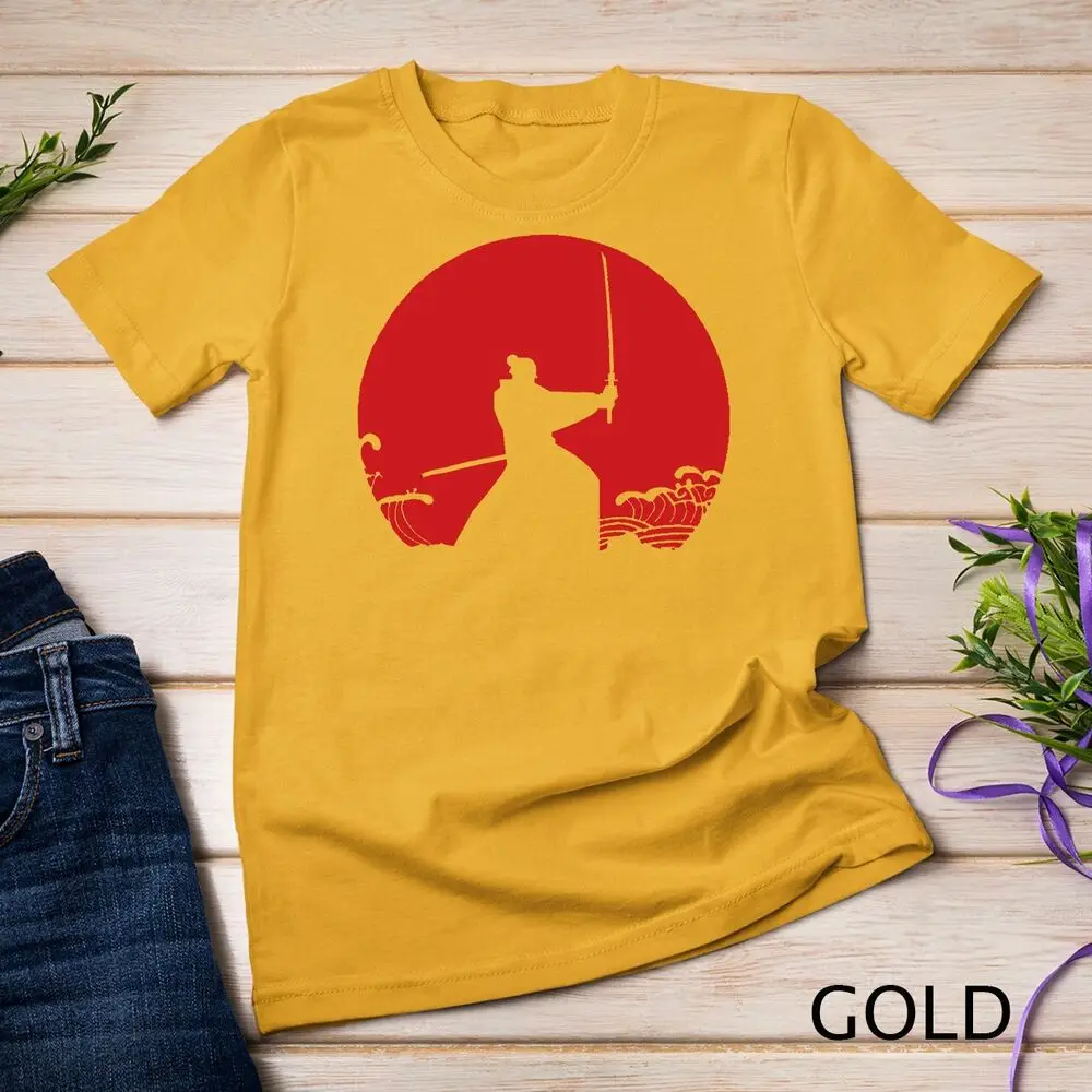 Kendo Shinai Aikido Red Moon Japan Fighter & T Shirt Design T-Shirt Unisex