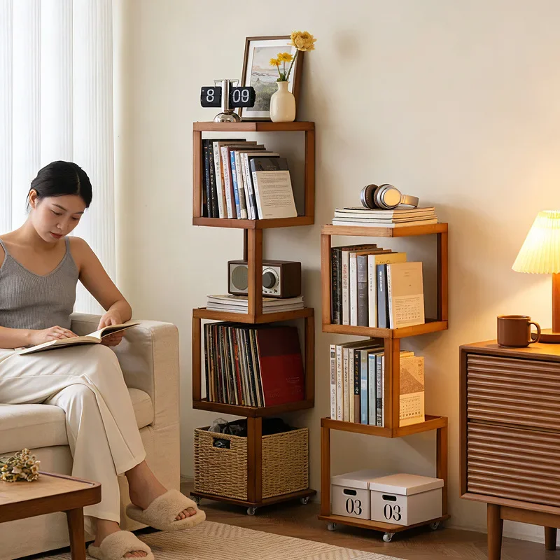 

Factory Bookshelf Next To Desk Floor-to-ceiling Student Book Storage Shelf Movable Wheeled Coffee Table