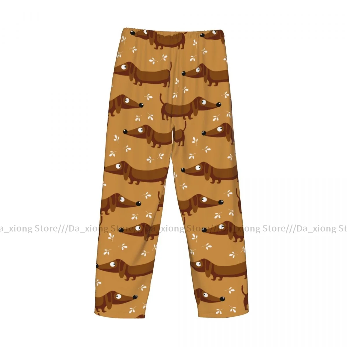 Calças engraçadas do pijama do cão do dachshund dos homens, calças do sono, salão masculinas