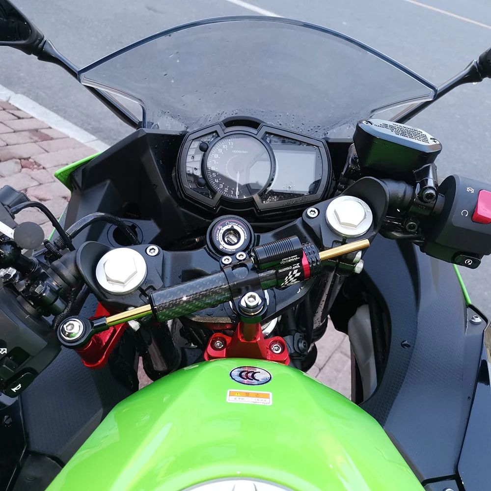 دراجة نارية قابل للتعديل المثبط التوجيه استقرار 250 345 مللي متر التوجيه استقرار لهوندا كاواساكي دراجة عادية نسيج ألياف الكربون