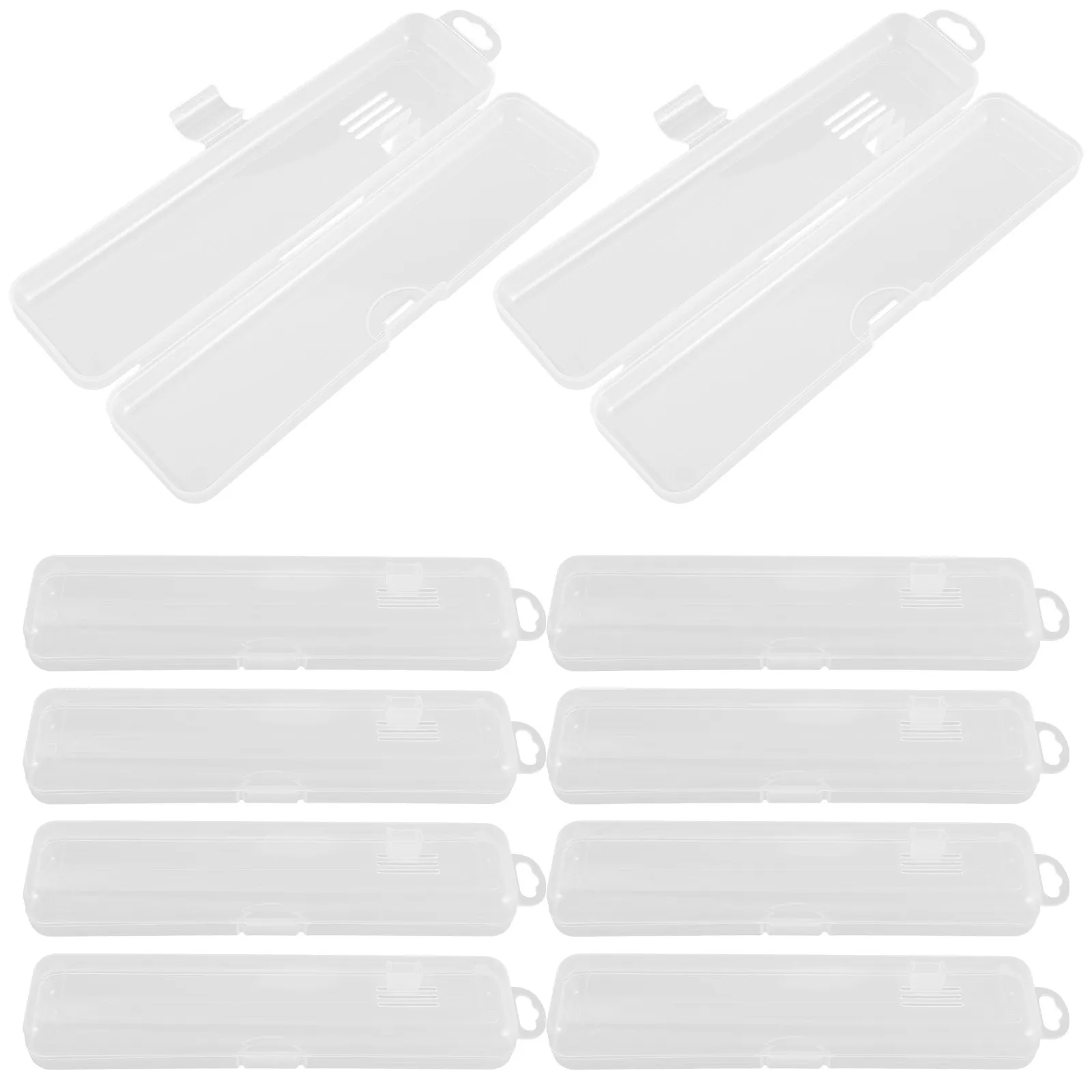 

20Pcs Tongue Scraper Travel Case Portable Compact Lightweight Tongue Cleaner Holder with Antislip Handle Transparent Window