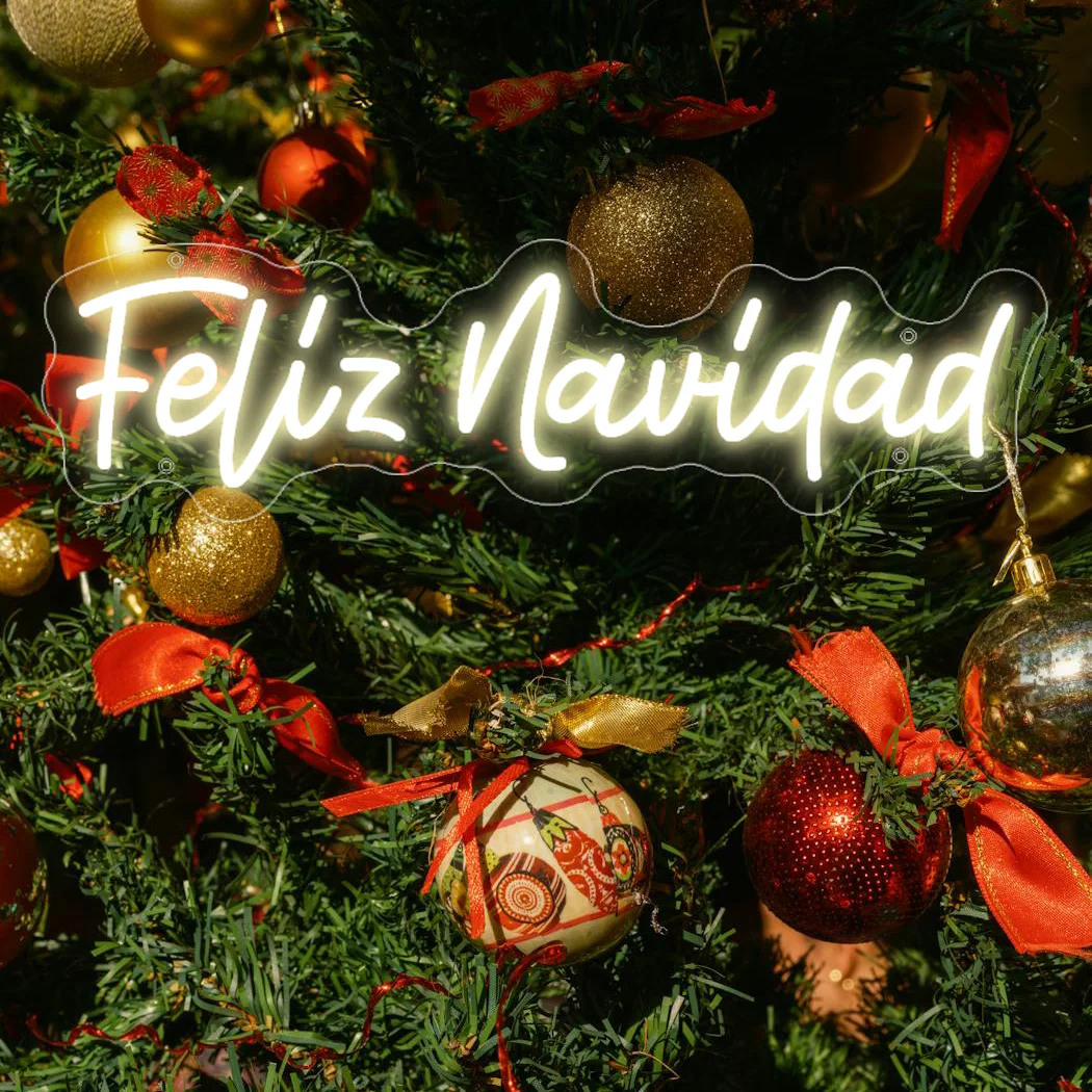 

Feliz Navidad LED Neon Sign Spanish Christmas Wall Decor Neon Light for Room Bedroom Birthday Wedding Party Gifts for Boys Girls