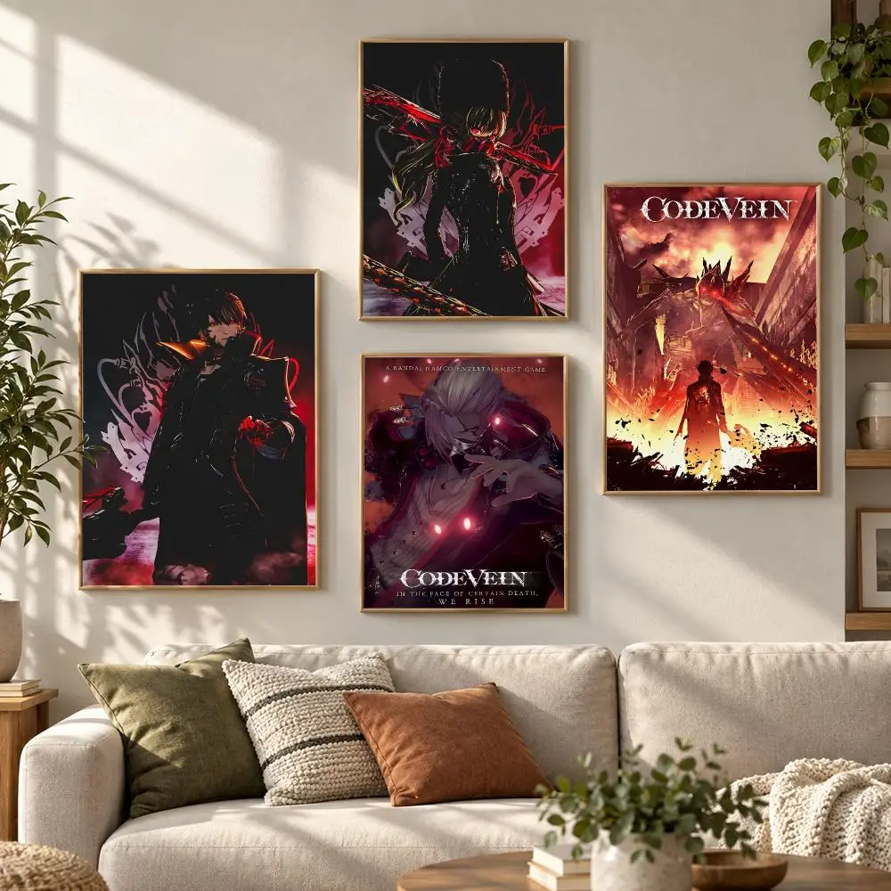 Code Vein Anime Action RPG Dark Fantasy Vampire Series Poster Contemporary Wall Art Print for Bedroom & Living Room, Unframed