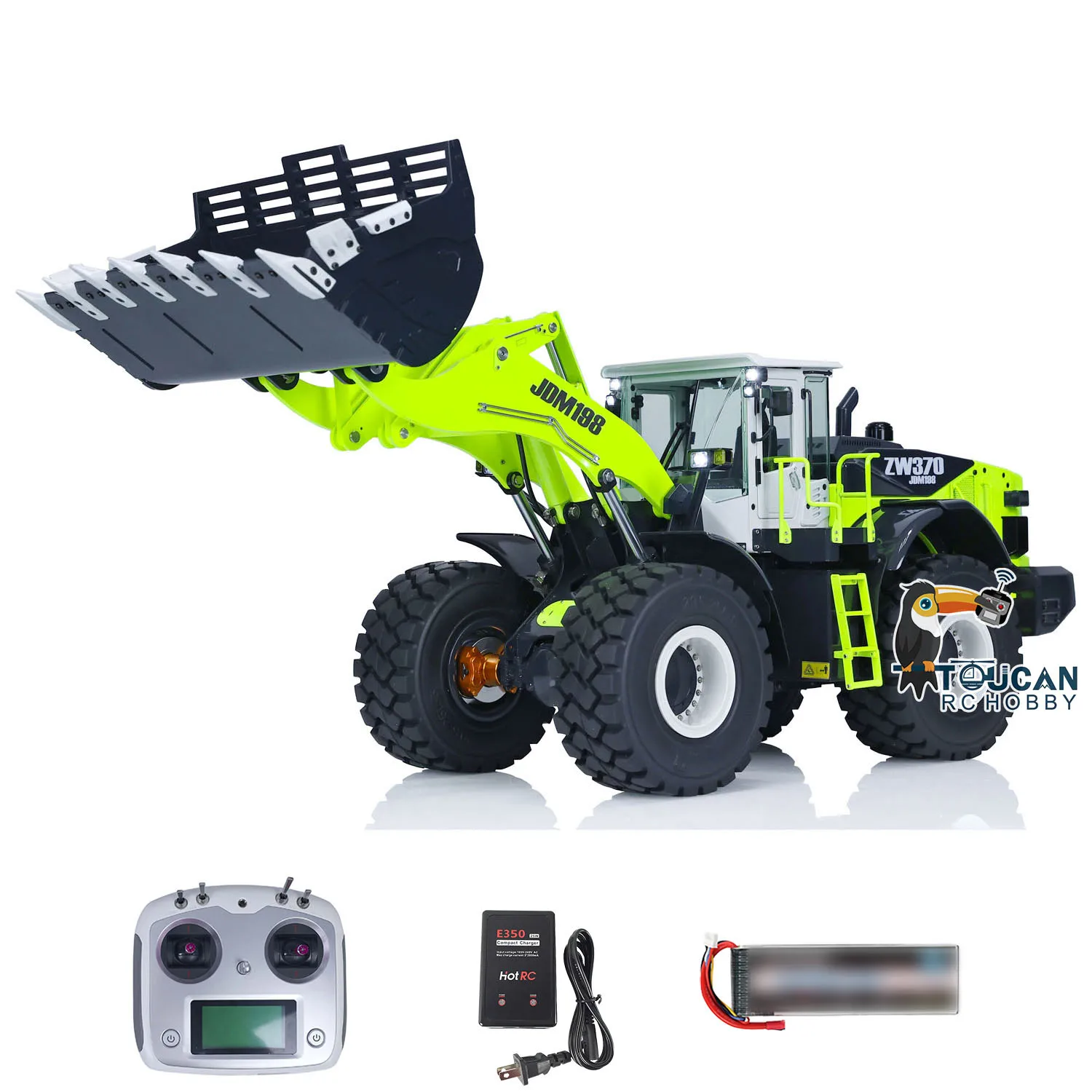 Toys JDM-198 1/14 Metal ZW370 RC Hydraulic Loader TOUCAN RC HOBBY Controlled Construction Truck 2-Speed Transmission Car for Boy