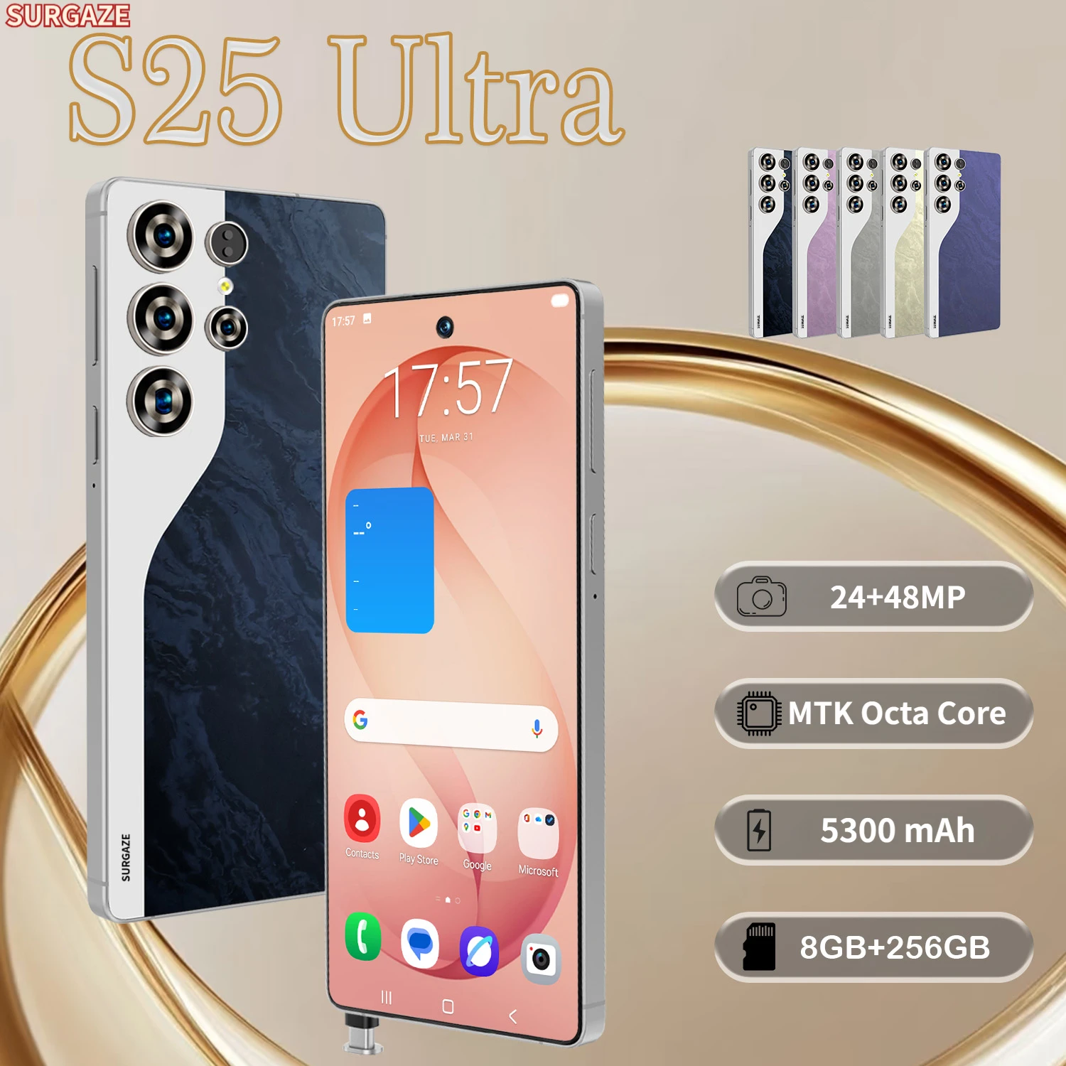 SURGAZE NEW 2026 S25 Ultra Original Intelligent Smartphone 5G 5300mAh Battery 6.6Inch Network Mobile Phone Global Version