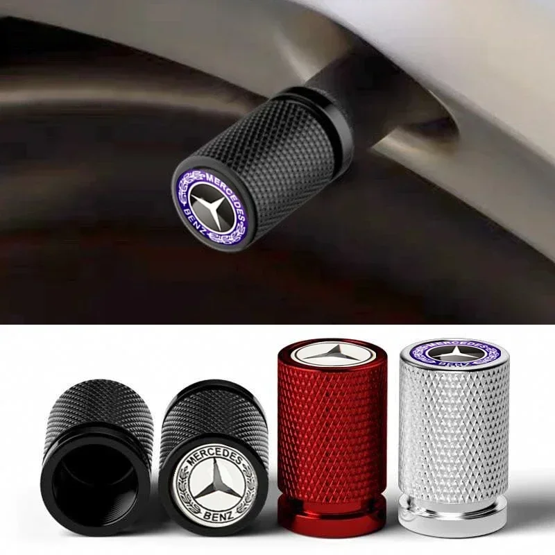 4pcs for Mercedes Benz AMG Car Logo Wheel Tire Valve Caps Modification Covers GLA GLC W202 W210 W203 W204 W205 W211 W212 W176 view 3