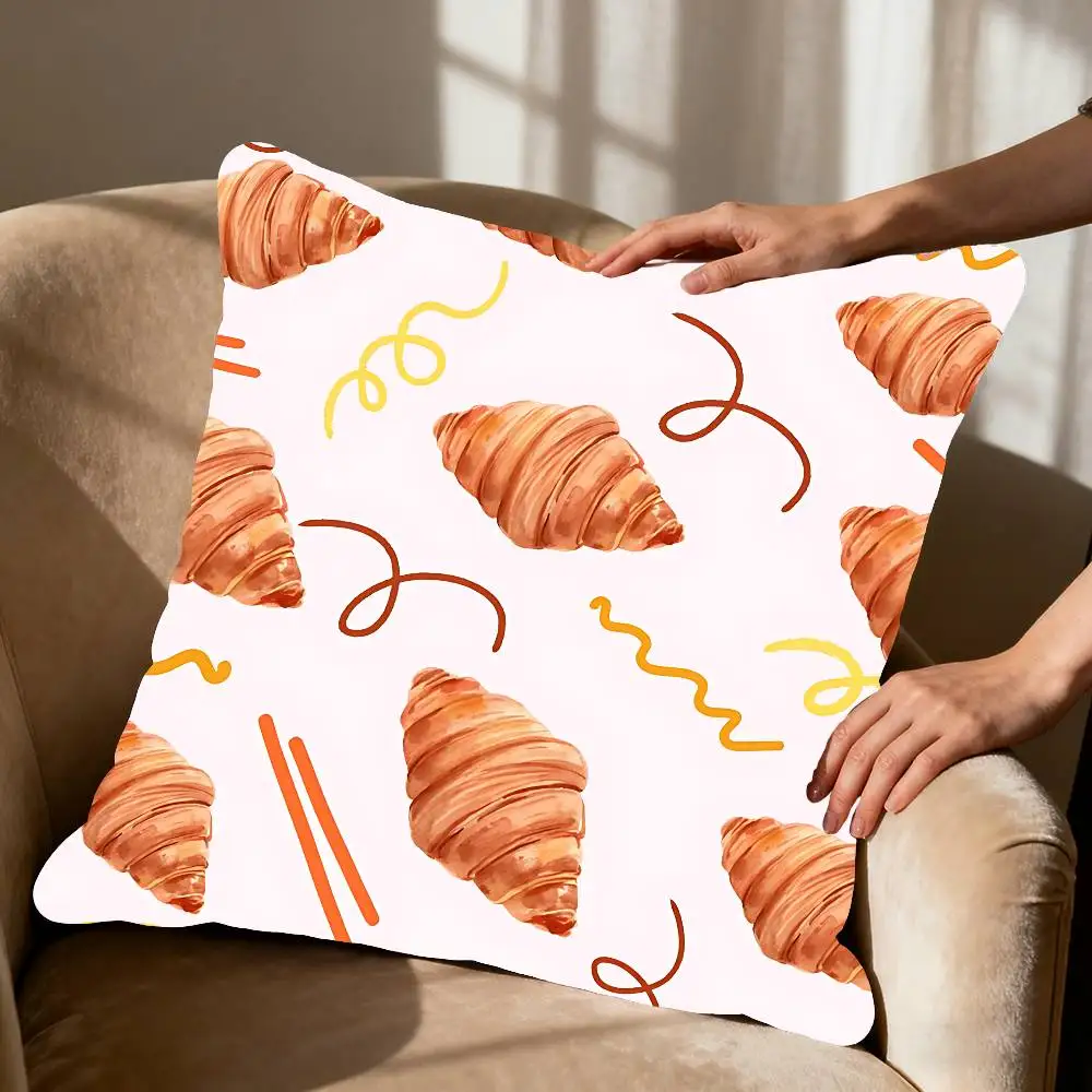 Croissant Sourdough Bread Pillow Case Elegant Couple Home Living Room Bedroom Decorative Rectangle Pillowcase Sofa Cushion Cover