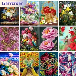 GATYZTORY Painting By Numbers For Adults Flower Fruits Basket Handpainted Personalized Gift Paint With Numbers For Home Decors