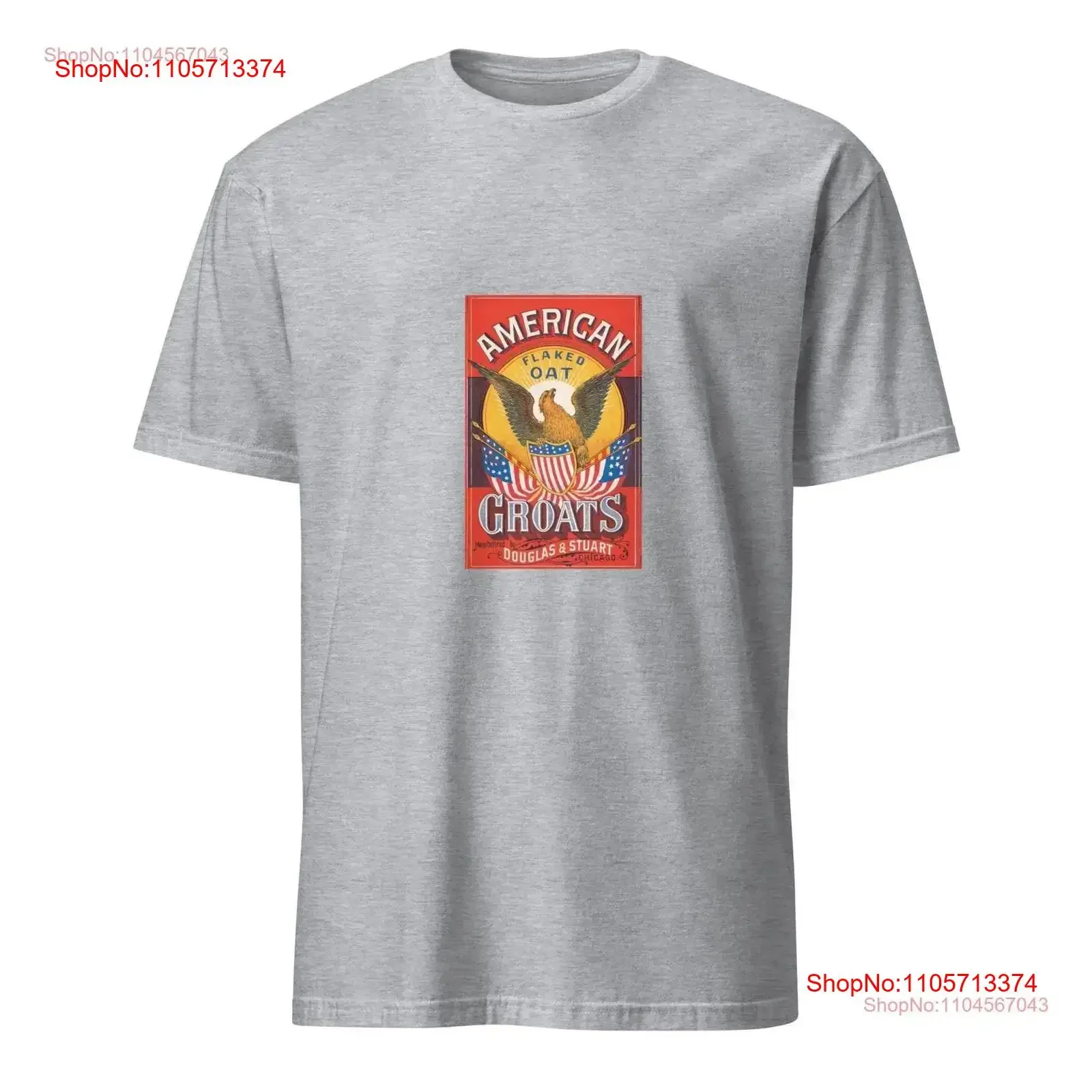 American Groats T Shirt Patriotic Flaked Oats Logo Design Cotton Retro Style for Classic Food Lovers Chef vintage Washed Casual