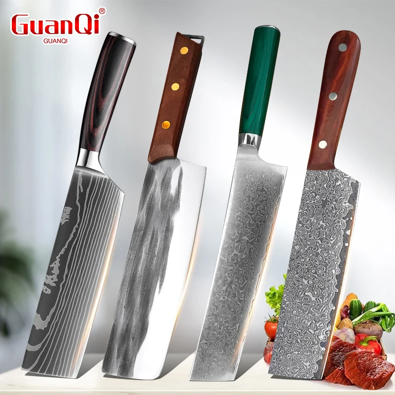 Professionelle Küche Mehrzweck Kochmesser Edelstahl Holzgriff Boning Schneiden Fisch Hackmesser Fleisch Metzger Kochmesser