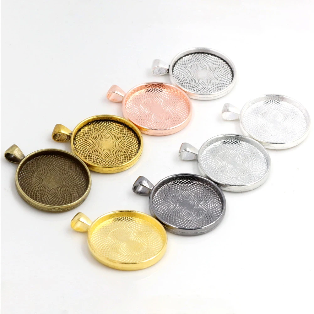 20mm 25mm 30mm Inner Size 10 Colors Plated Classic pattern series Fit 20/25/30mm Glass Cabochon Base Setting Tray