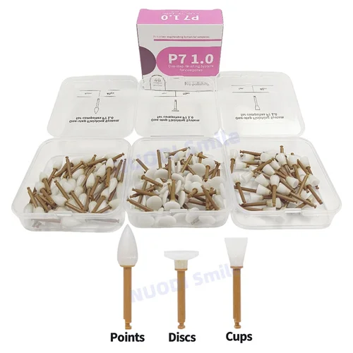 40 piezas de acabado de pulido compuesto Dental, tazas/puntos/disco de pulido de resina, cabezal de molienda mejorado de un solo paso, vástago RA