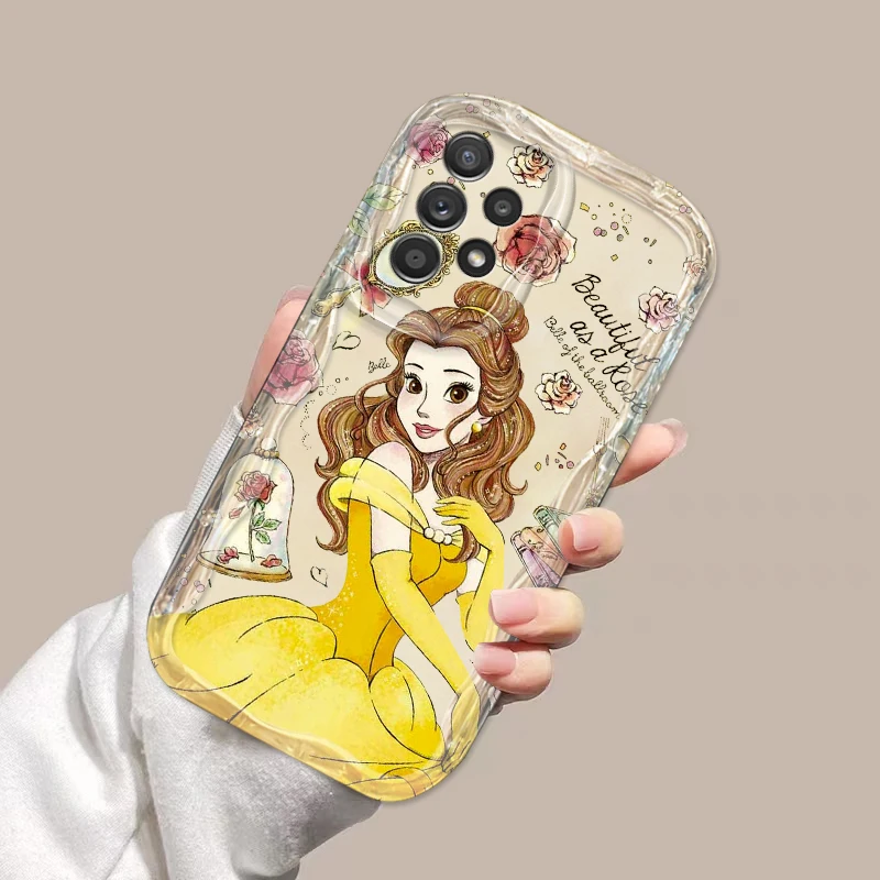 Cartoon Princess Ariel Wave Oil Cover trasparente per Samsung Galaxy A55 A73 A72 A71 A54 A52 A51 A50 A35 A34 A33 A31 custodia per telefono