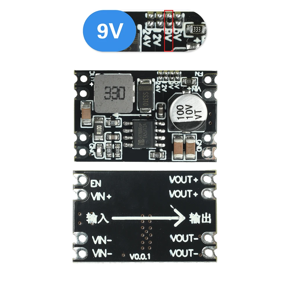 DC-DC 7 فولت-100 فولت إلى 5 فولت/9 فولت/12 فولت/24 فولت تنحى وحدة محول فرق الجهد العاكس الجهد المنظم امدادات الطاقة