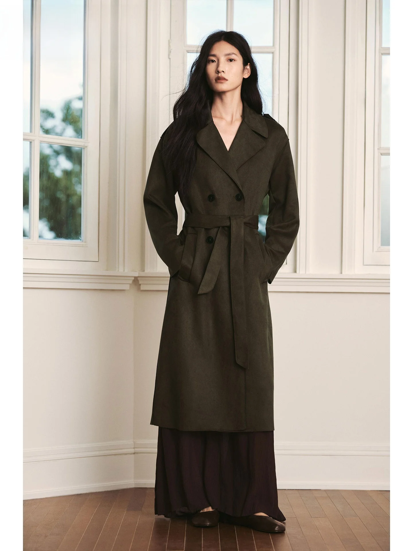 ZAPRHA 2025 automne nouveau Long longueur Faux cuir effet femmes manteau Ele coupe-vent vêtements d'extérieur Double boutonnage couleur Pure