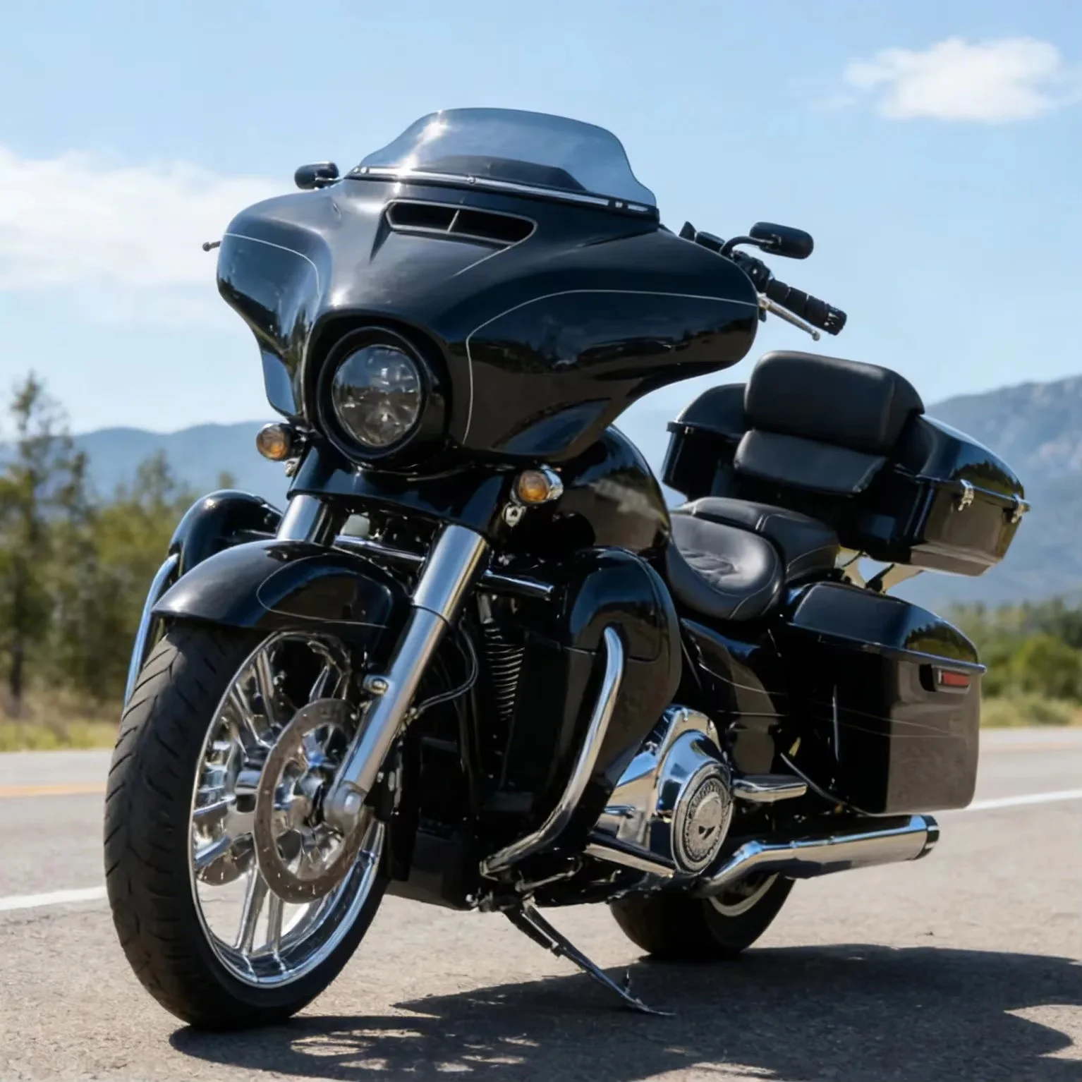 For Harley Touring 2009-2026 Road King Street Glide Ultra-Classic FLTRXS CVO Touring Razor Tour Pak Pack Tail box