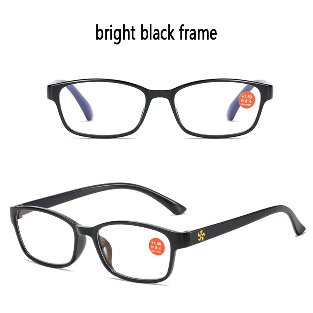 Elbru Diopters+1+1.5+2+2+5+3+3.5+4 Anti Blue Rays Reading Glasss Women Men Sqaure Business Presbyopic Optical Eyeglasses Frame