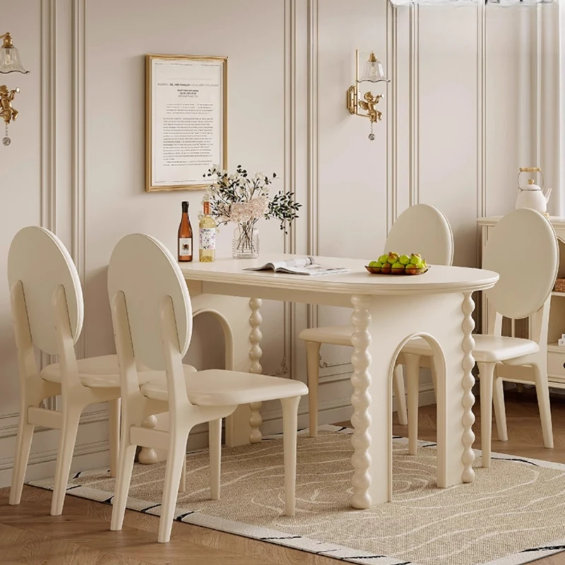 

Nordic Wood Dining Table Chair Combination Sedentary Living Room Rectangular Design Corner Mesa Para Cocina Restaurant Furniture
