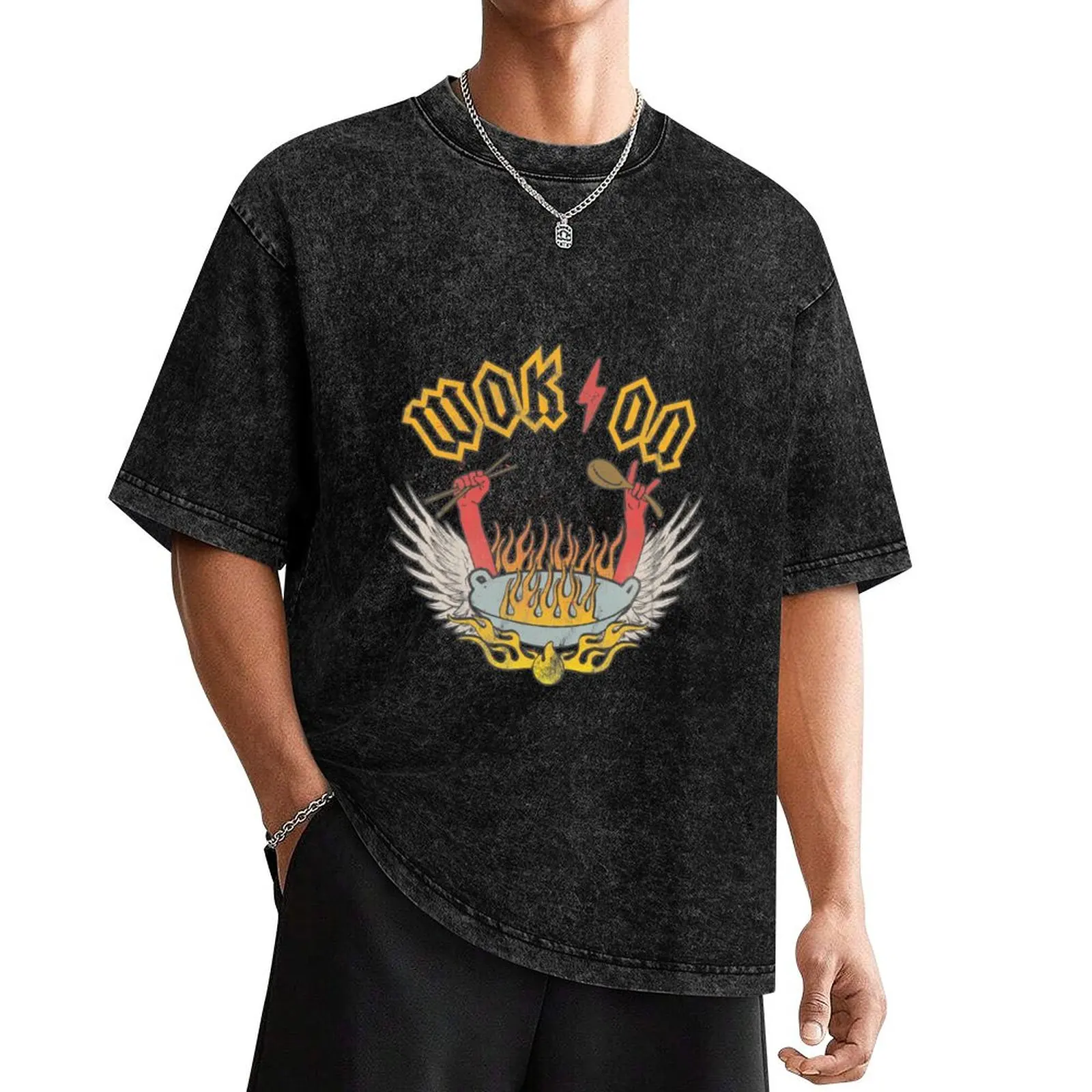 

WOK ON T-Shirt anime clothes kawaii clothes tops plain t shirts men