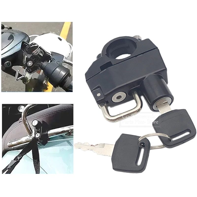 Universal Motorcycle Helmet Lock with 2 Keys Portable Premium Durable Easy Installation Anti Theft for Motorbike Scooters
