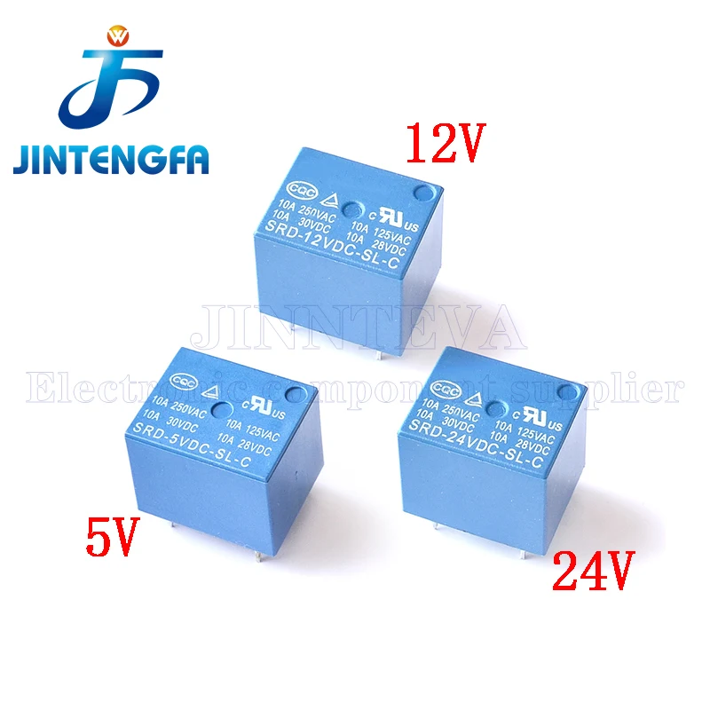 5PCS Relay T73 SRD-03V 05V 06V 09V 12V 24V 48V DC-SL-A -SL-C 10A 4/5Pin SRD-05VDC-SL-A SRD-12VDC-SL-A SRD-24VDC-SL-A 12V 24V 48V