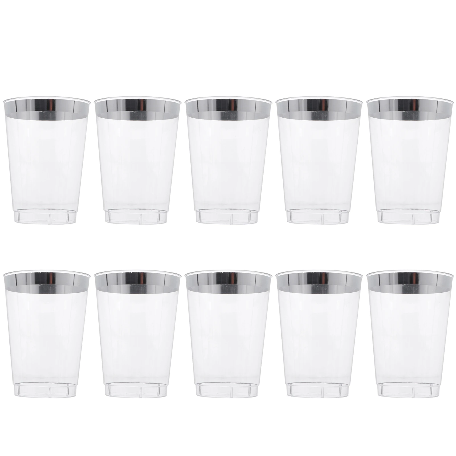 

10pcs Disposable Ice Cream Cups Plastic Tumbler Transparent Drinking Party Supplies Food Grade Safe Large Caliber Rimmed Smooth