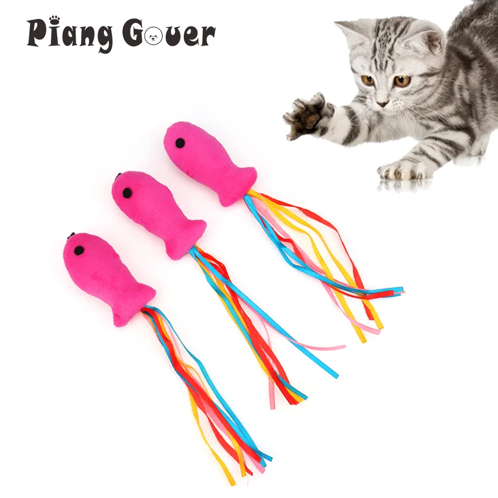 3pcs Fish Pet Toy Accessories for Cat Teasing Stick Steel Wire Small Fish Replacement Head Cat Toy