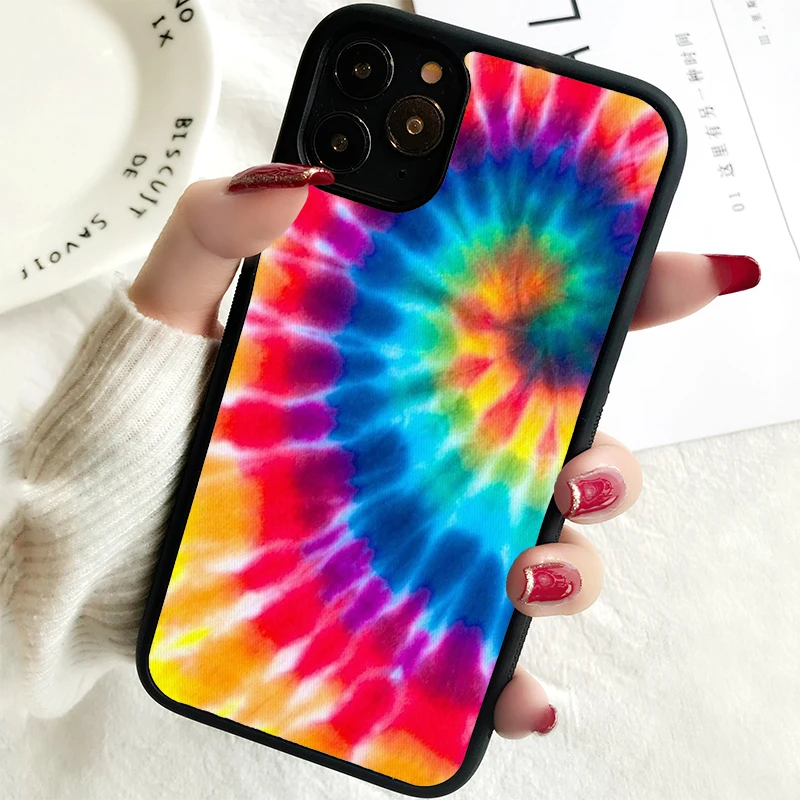 5 5S SE 2020 Phone Cover Case for iPhone 6 6S 7 8 PLUS X XS XR 11 12 13 MINI 14 PRO MAX Rubber Silicone Tie Dye