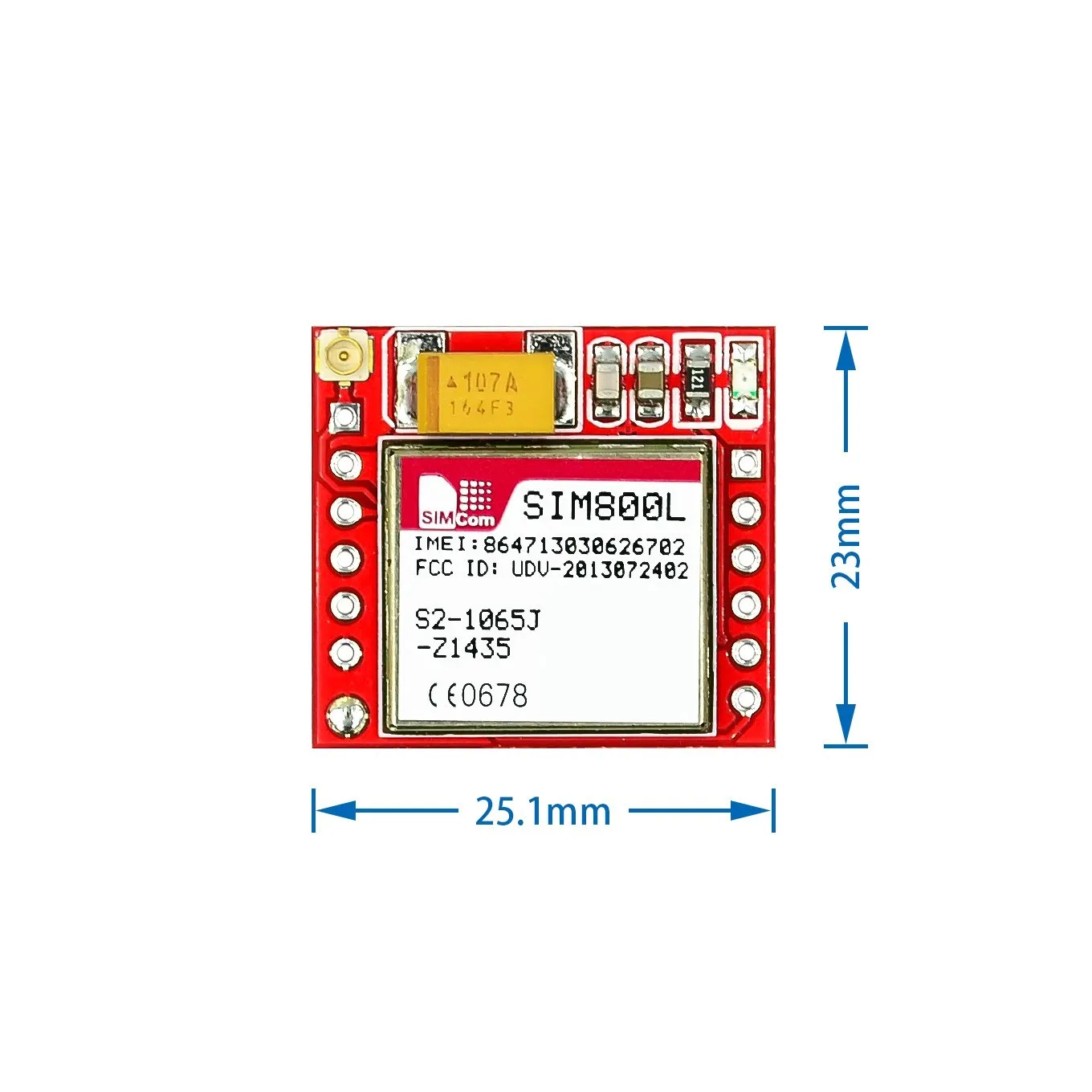 Imagem -02 - Microsim Cartão Núcleo Placa Quad-band Ttl Porta Serial para Arduino Módulo Gsm Menor Sim800l Gprs 10 Pcs