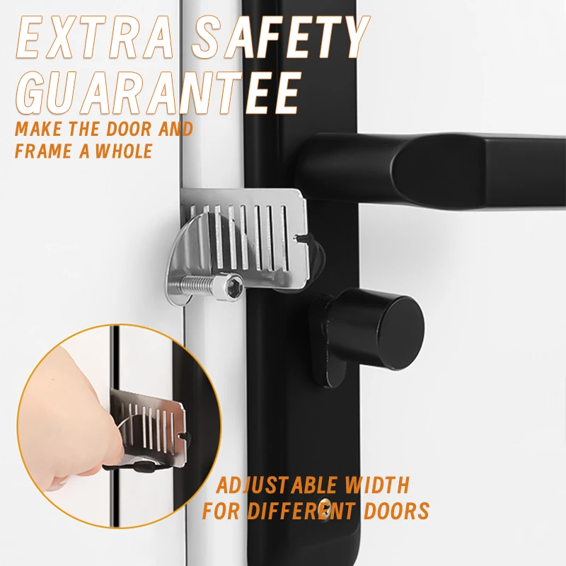 1pc Portable Door Lock Latch for Travel Safety No Drill Manual Hotel Room Jammer Students School Devices for Personal Protection
