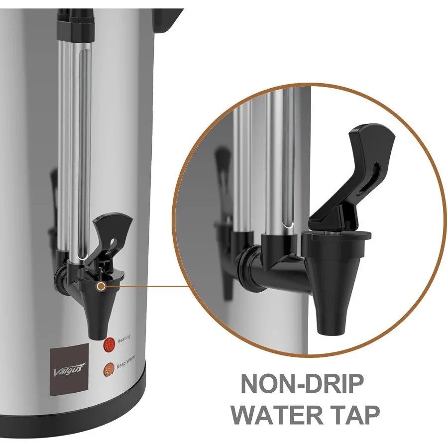 業務用グレードのステンレス鋼製80カップ（12L）パーフォレート式コーヒーマシン、自動温度制御機能付きホットウォーターマシン