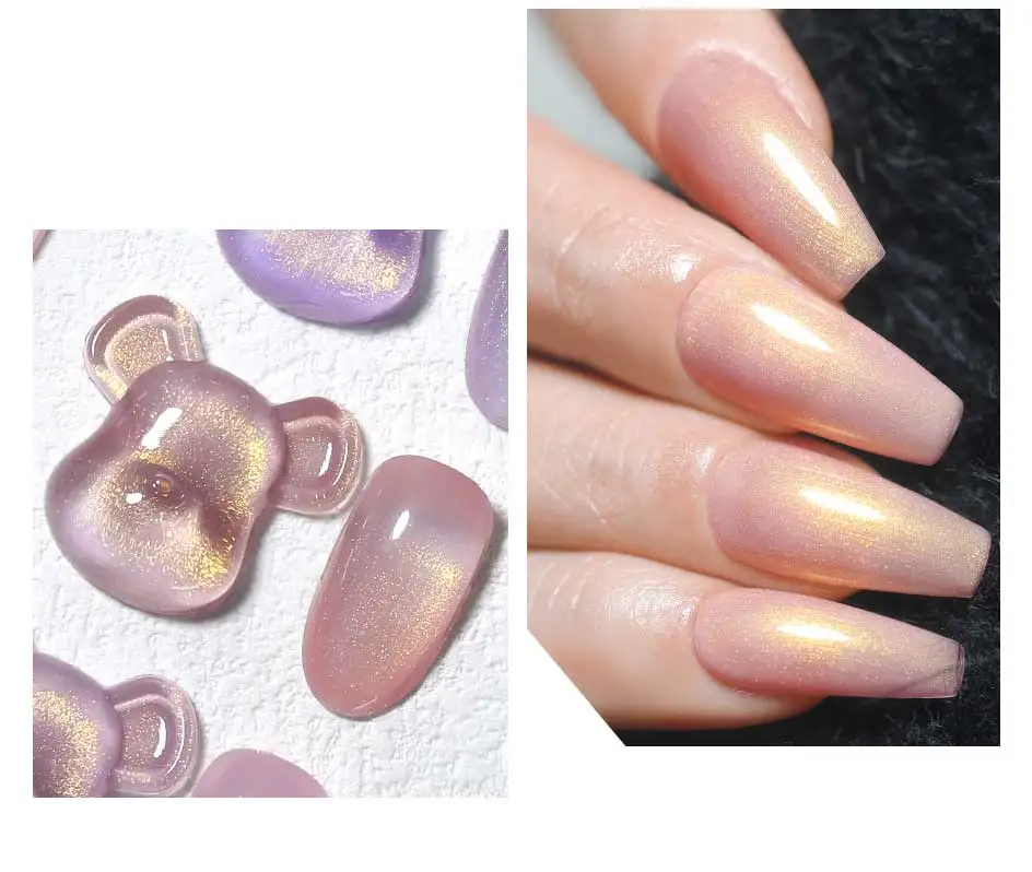 Clou Beaute Irisierender Perleffekt Glitzer-Farbgel Nagellack Auroras UV-Gel Lack Semi-Permanente Maniküre Fadenschale – Detail 11