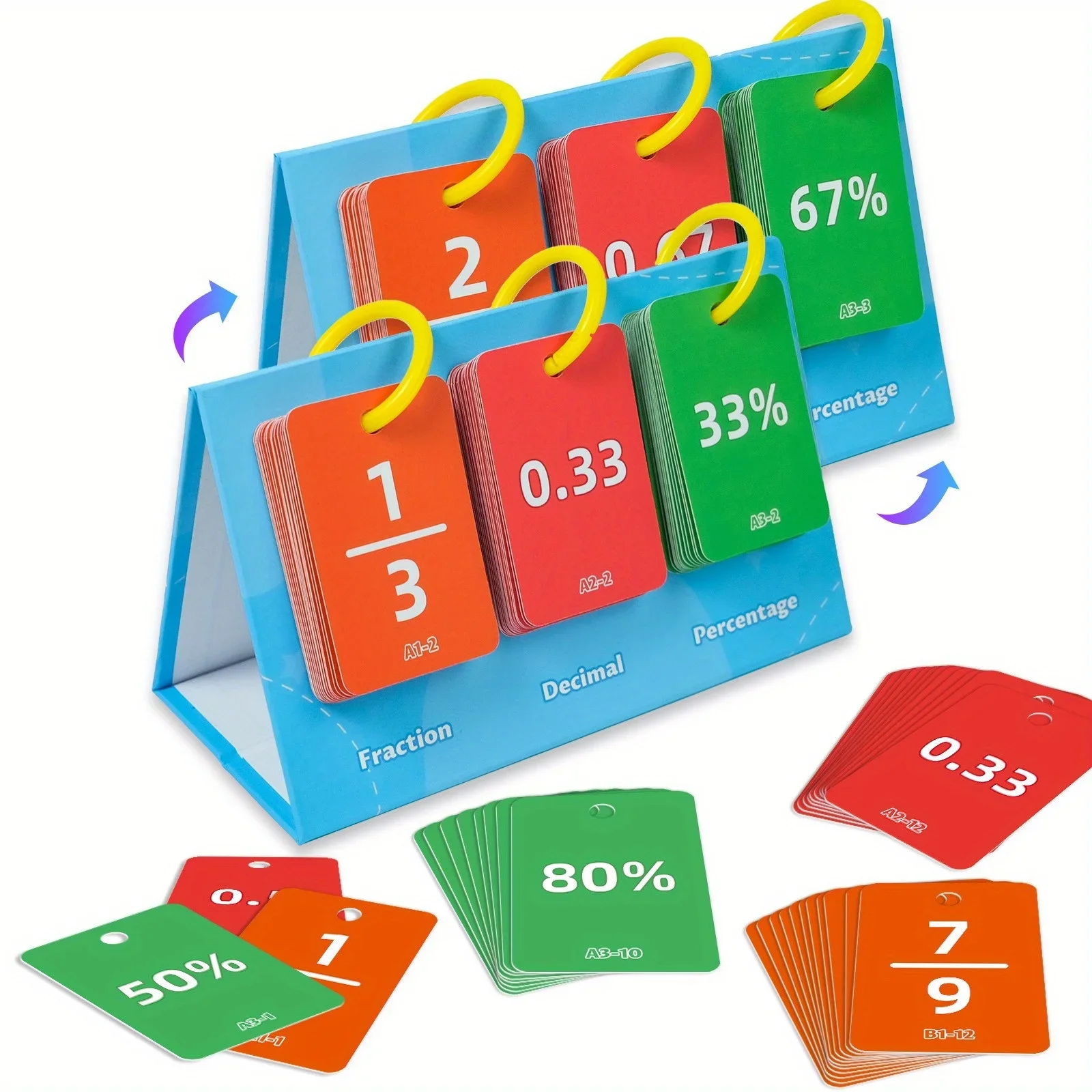 Mathematics Early Education Teacher Teaching Aids Fraction Decimal Percentage Match Flip Chart Primary School Classroom Supplies