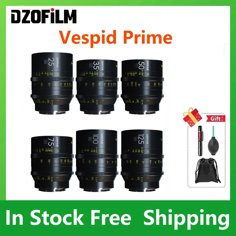 

DZOFilm VESPID Prime 25mm 35mm 50mm 75mm 100mm T2.1 Lens PL or EF Mount for Photographer Camera Video Film Shooting