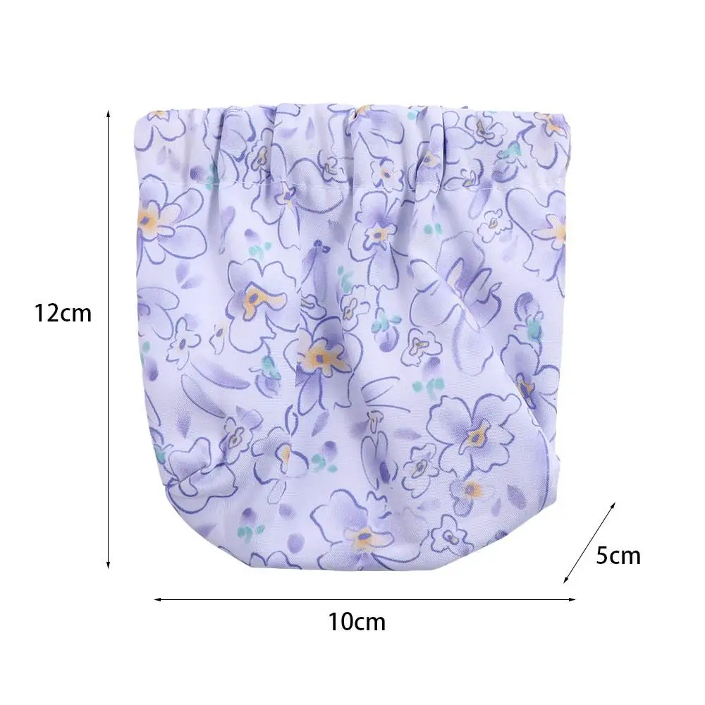 Small Item Bag Flower Cosmetic Bag Peach Cute Pattern Storage Bag Self-closing Cherry Printing Coin Purse Girls view 5
