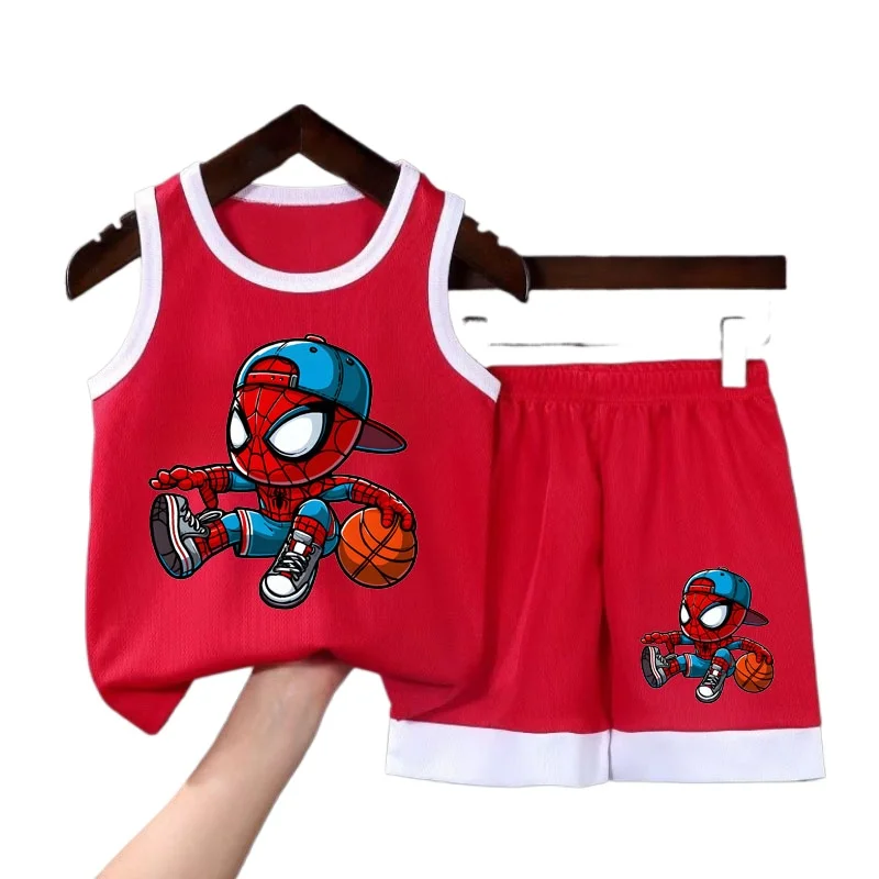 Ensemble de vêtements de Sport d'été pour enfants, maille respirante et confortable, tenues décontractées pour garçons, gilet et short de basket-ball, costume 2 pièces