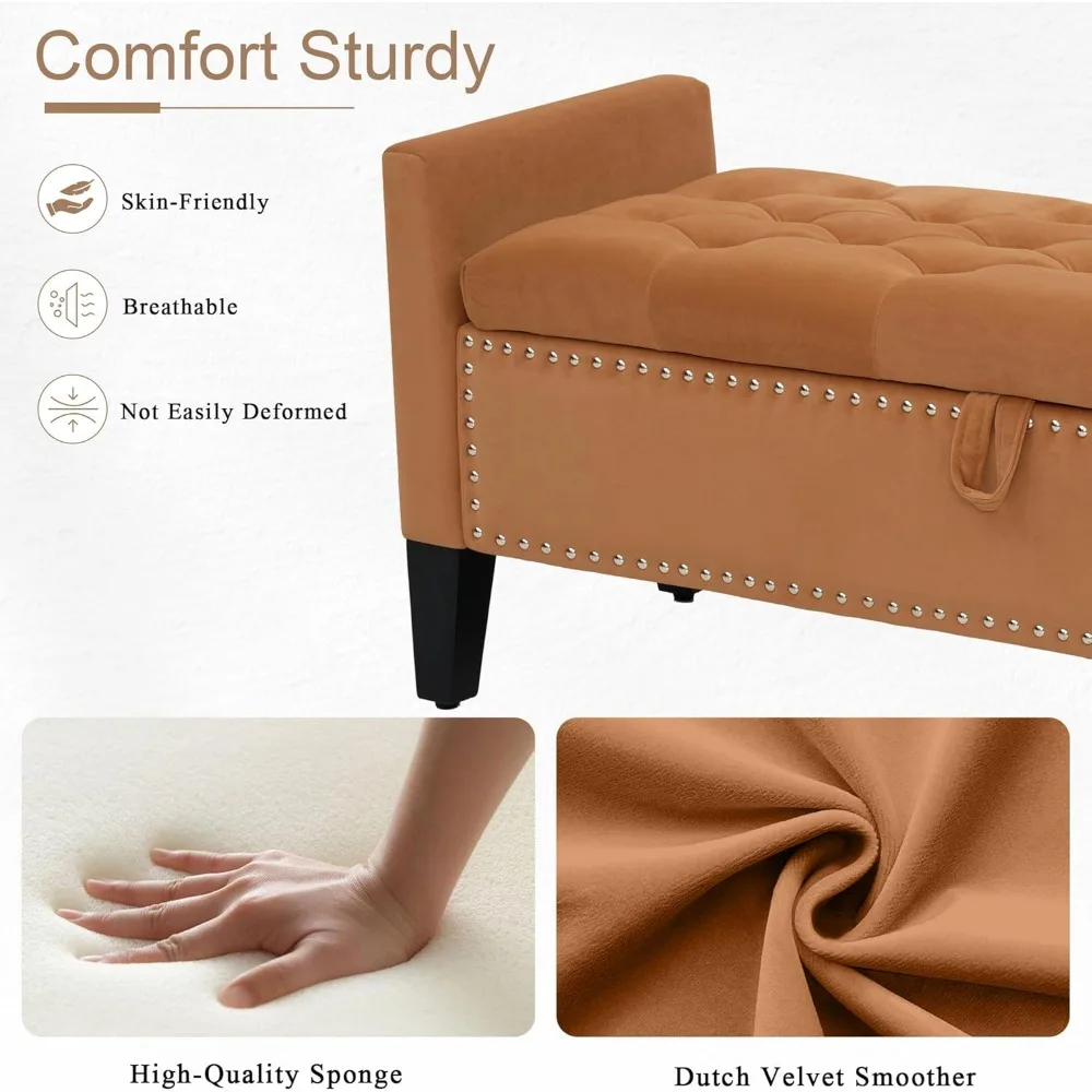 مسند تخزين حديث بأذرع، مقعد منجد بزاوية 45 زرًا لغرفة المعيشة، نهاية أثاث السرير، قطعة مخملية #4