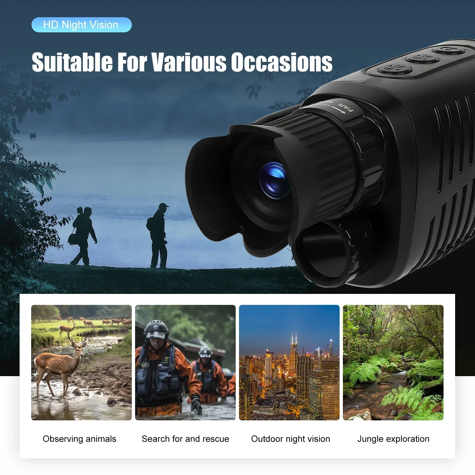 Podofo Car DVR Monocular Night Vision Device DVR 5X Digital Zoom 7X Ultra Infrared Lamp1080P HD For Outdoor Hunting Traveling