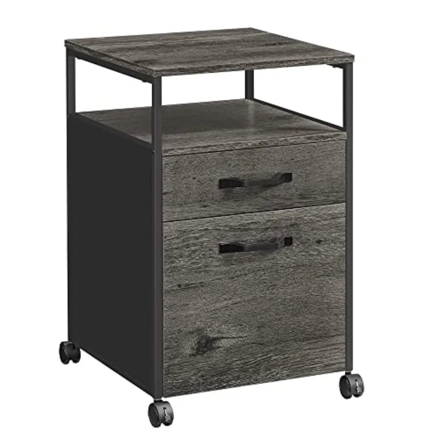 

Мобильный картотечный шкаф на колесиках с 2 ящиками и открытой полкой для подвесных папок формата А4 и UOFC071B04