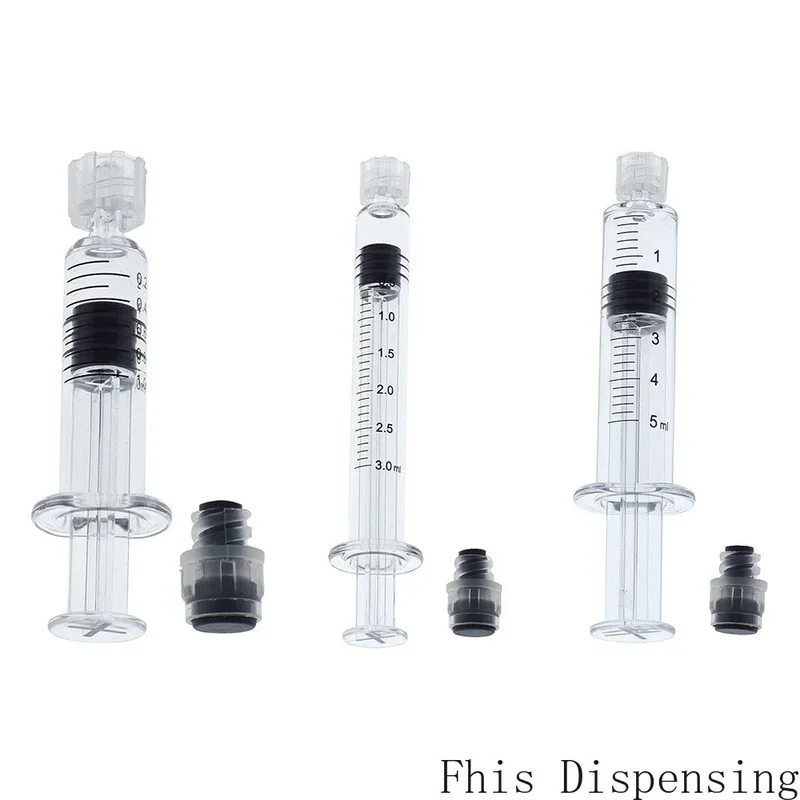 Mark Tip for CBD Oils EJuices Liquids Chemical (Gray Piston) Pack of 10 1ml 3ml 5ml Luer Lock Syringe with Measurement