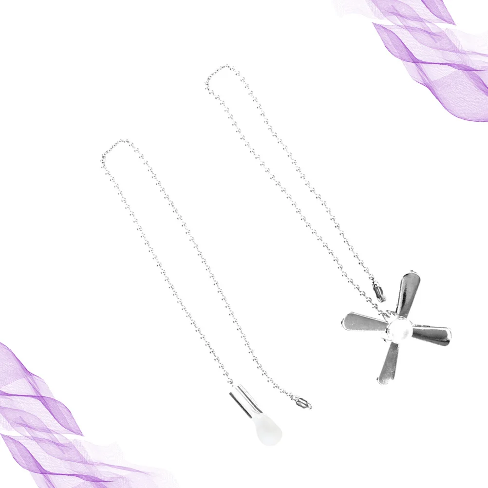 

2Pcs Ceiling Fan Pull Chain Durable Metal Beaded Ball Connector Easy Install Vintage Design Fan Lamp Pulls Set for Lighting