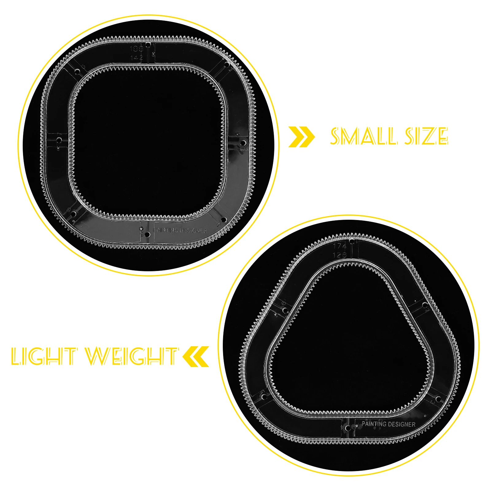 

2 Sets Circle Template Children's Drawing Ruler Intellectual Stationery Curve Stencil Set Fine Cutting Smooth Surface