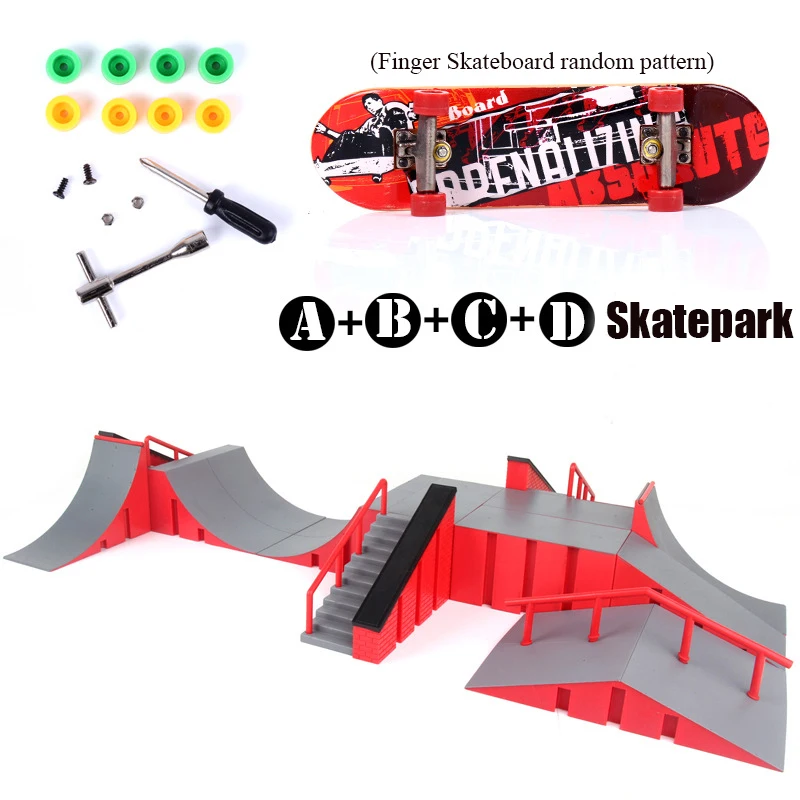 Finger Skateboard Skatepark Mini rampa Skateboard Tech Practice Finger Skateboard con ponte in metallo giocattoli per Finger Sport Game